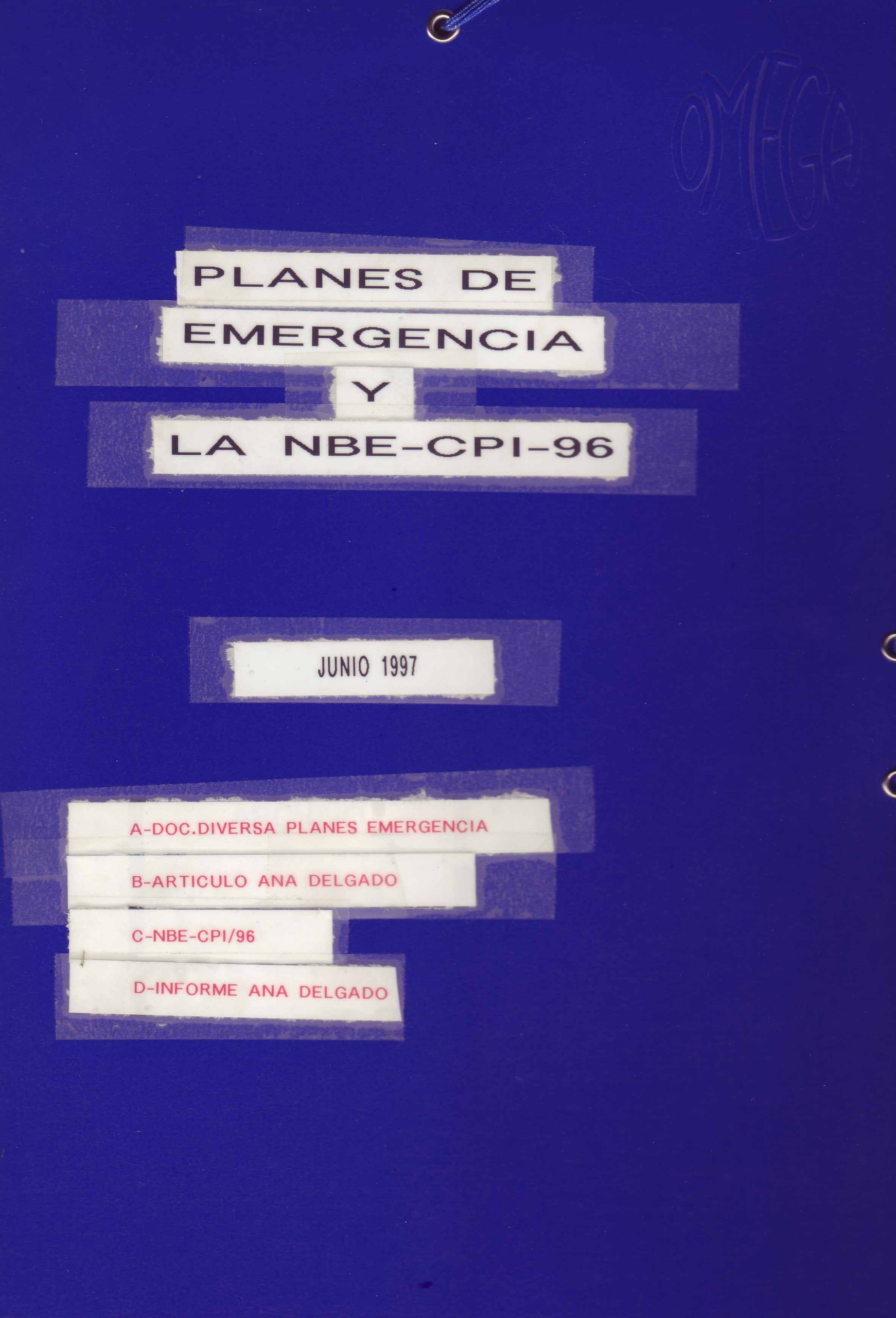 PLANES DE EMERGENCIA Y LA NBE-CPI-96