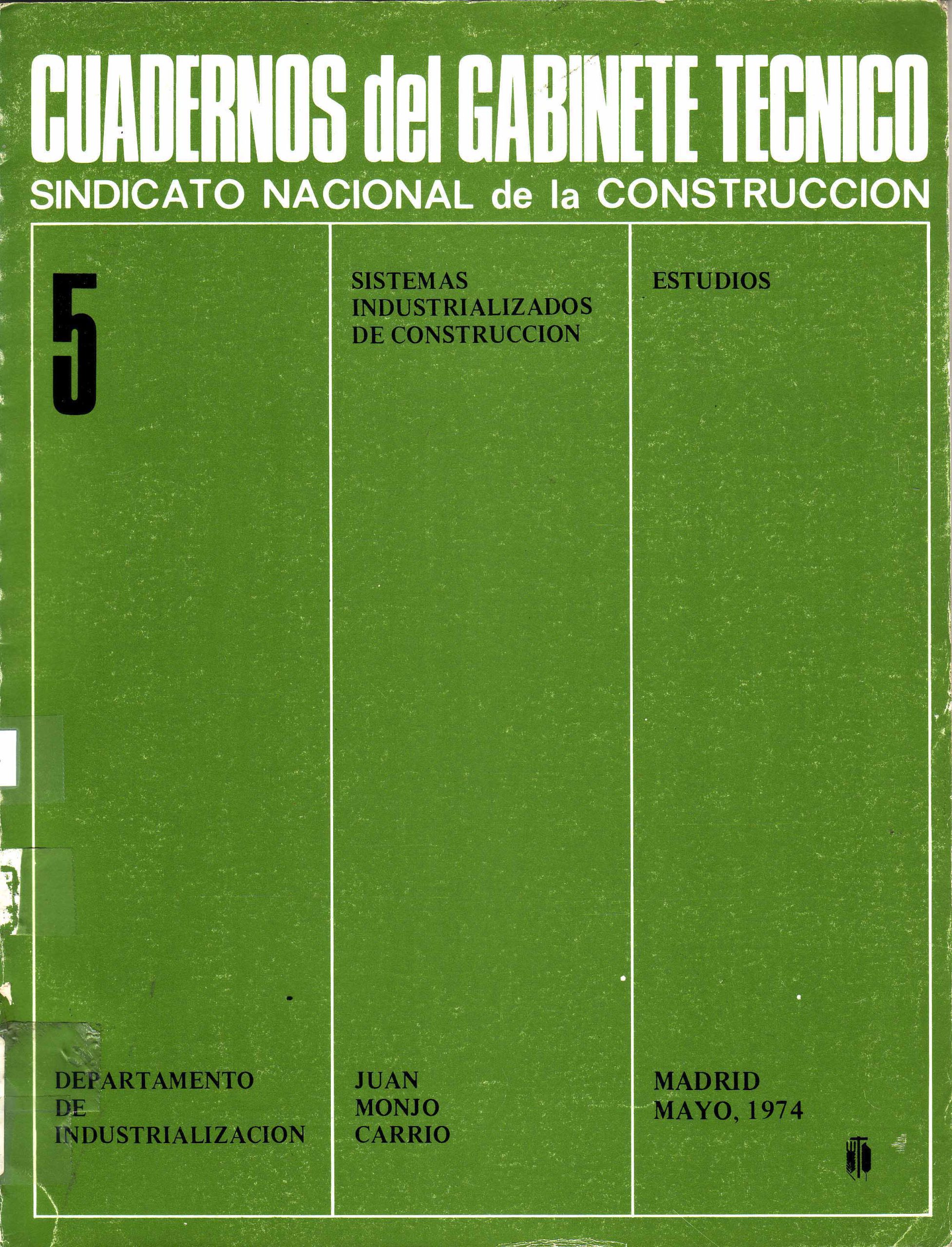 LA PREFABRICACION APLICADA A ESPAÑA (Vol IV de V)
