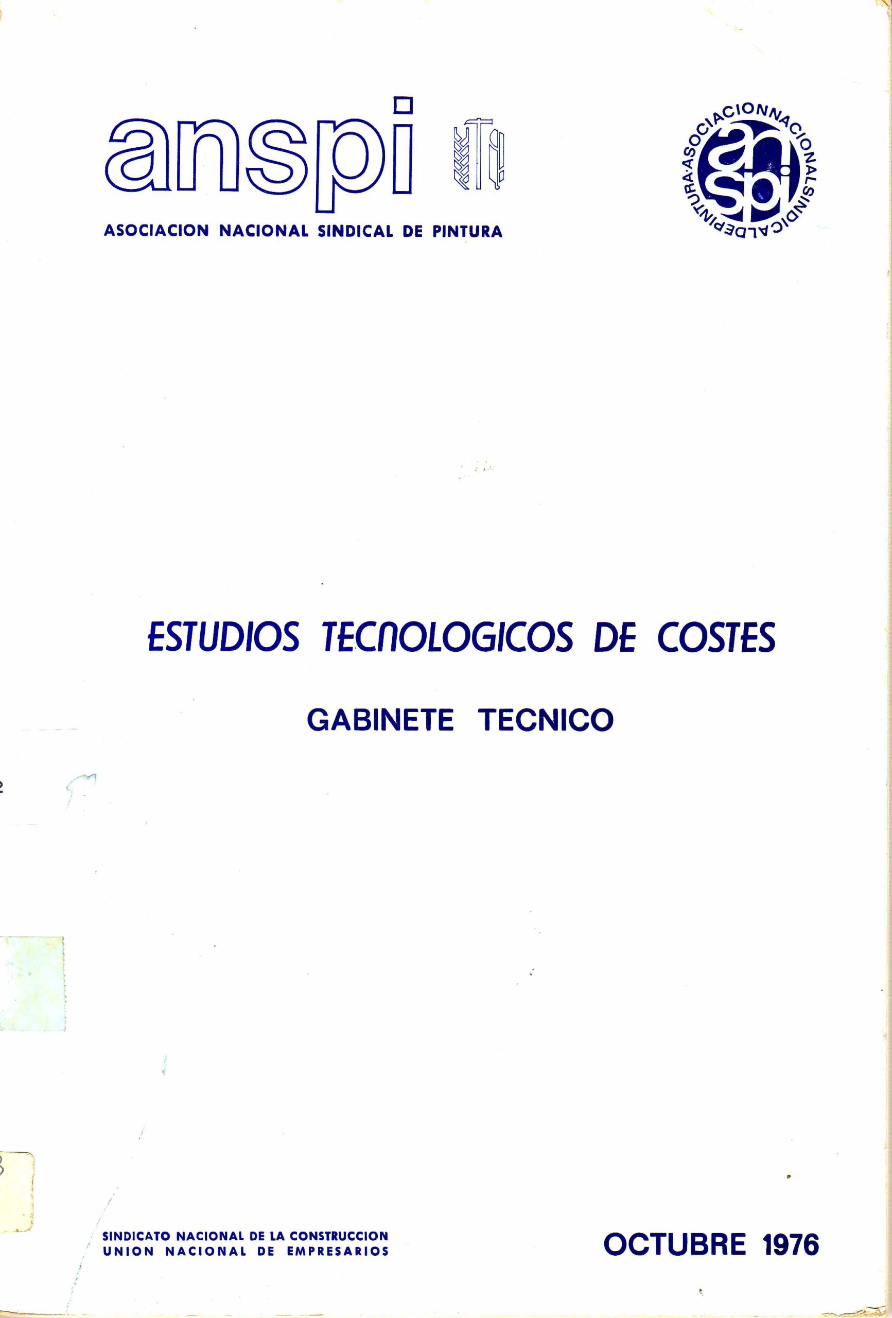 ESTUDIOS TECNOLOGICOS DE COSTES