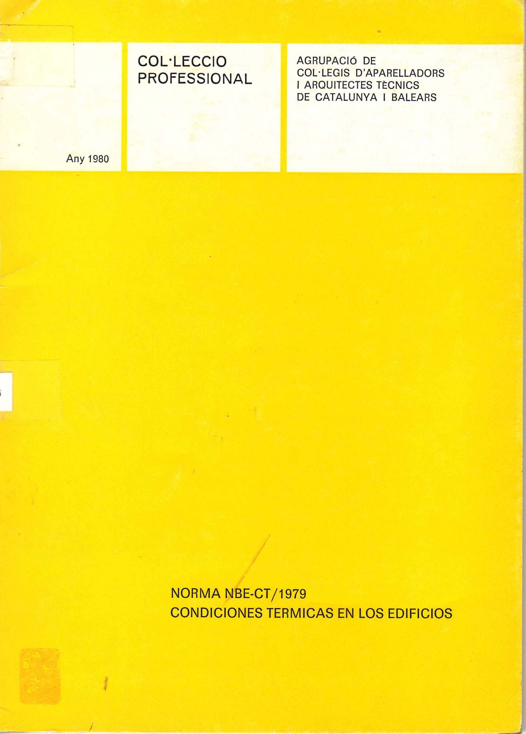 NBE-CT/1979. CONDICIONES TERMICAS DE LOS EDIFICIOS