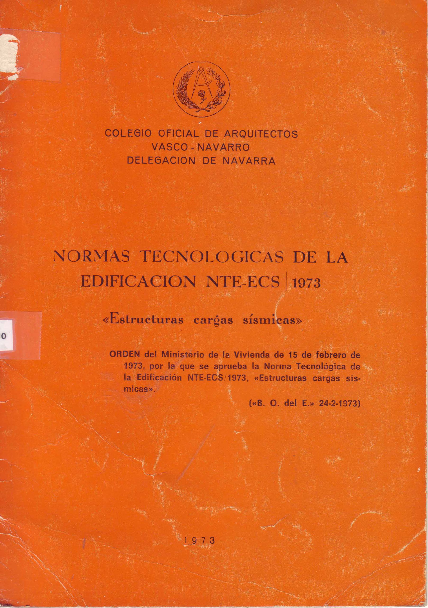 NTE-ECS 1973 «ESTRUCTURAS CARGAS SISMICAS»