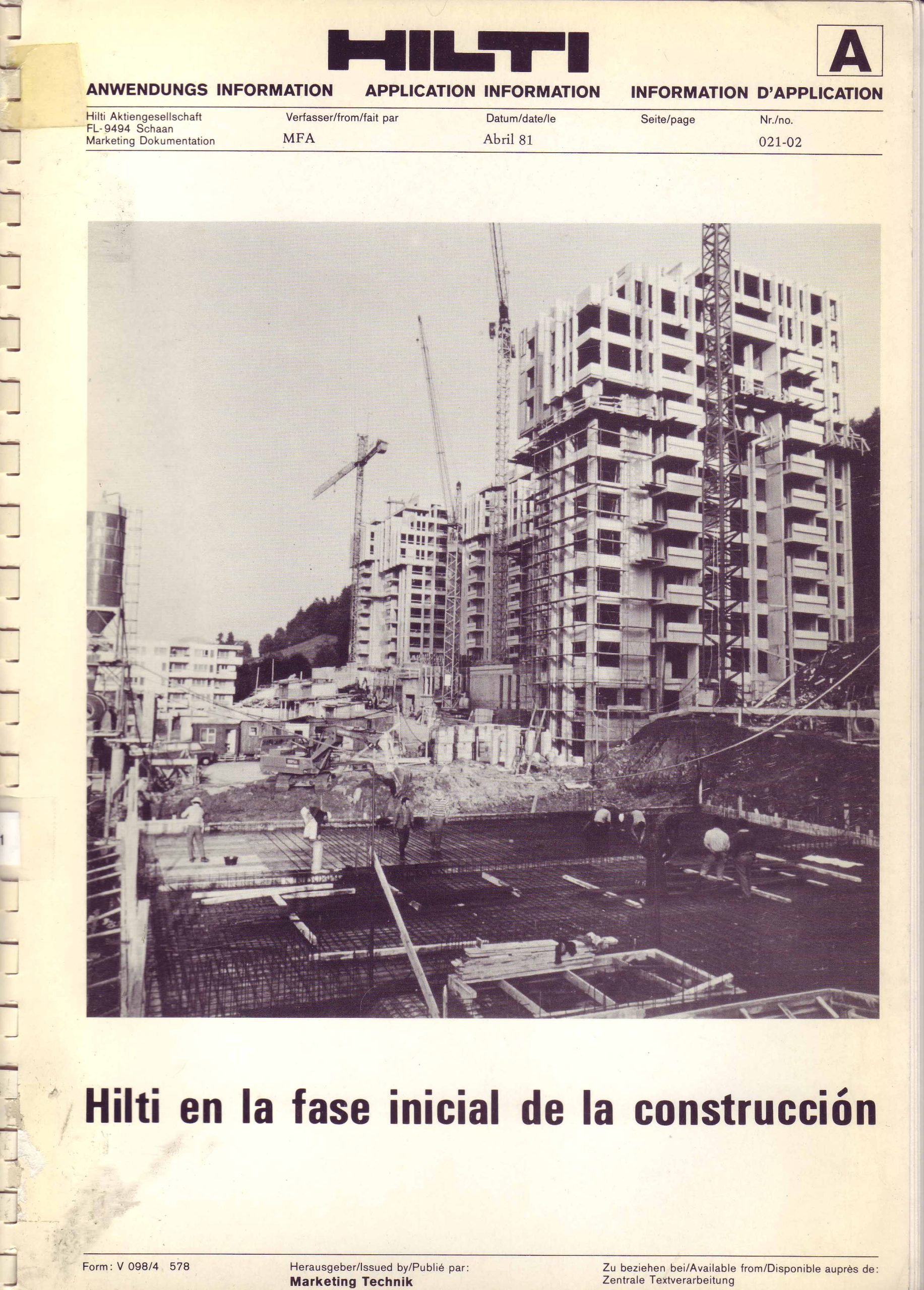 HILTI EN LA FASE INICIAL DE LA CONSTRUCCION