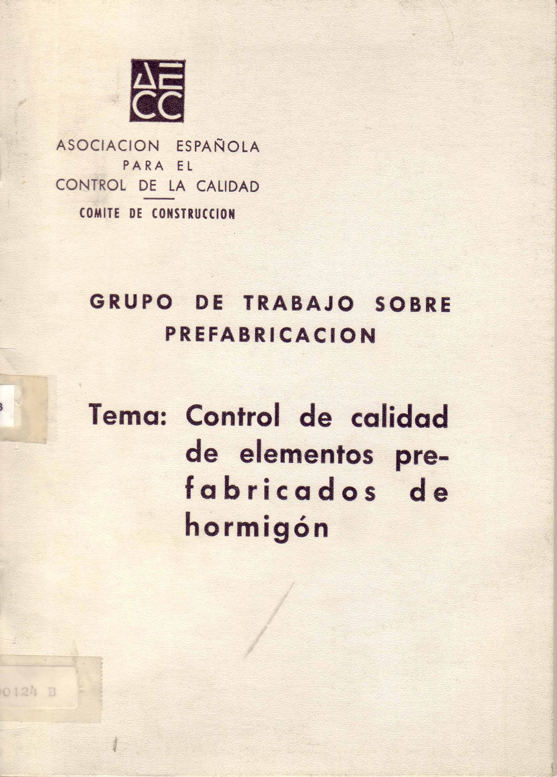 CONTROL DE CALIDAD DE ELEMENTOS PREFABRICADOS DE HORMIGON