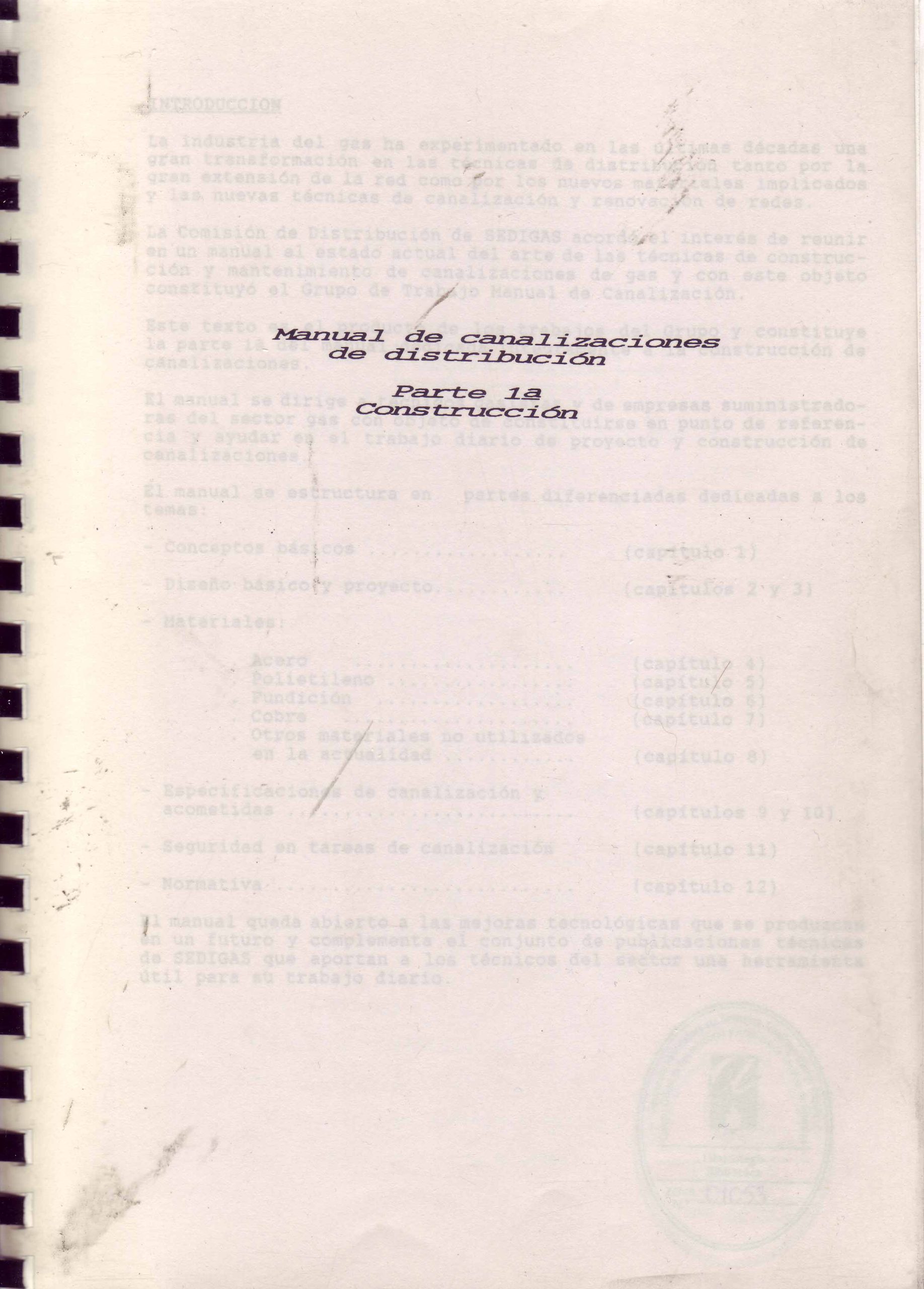MANUAL DE CANALIZACIONES DE DISTRIBUCION