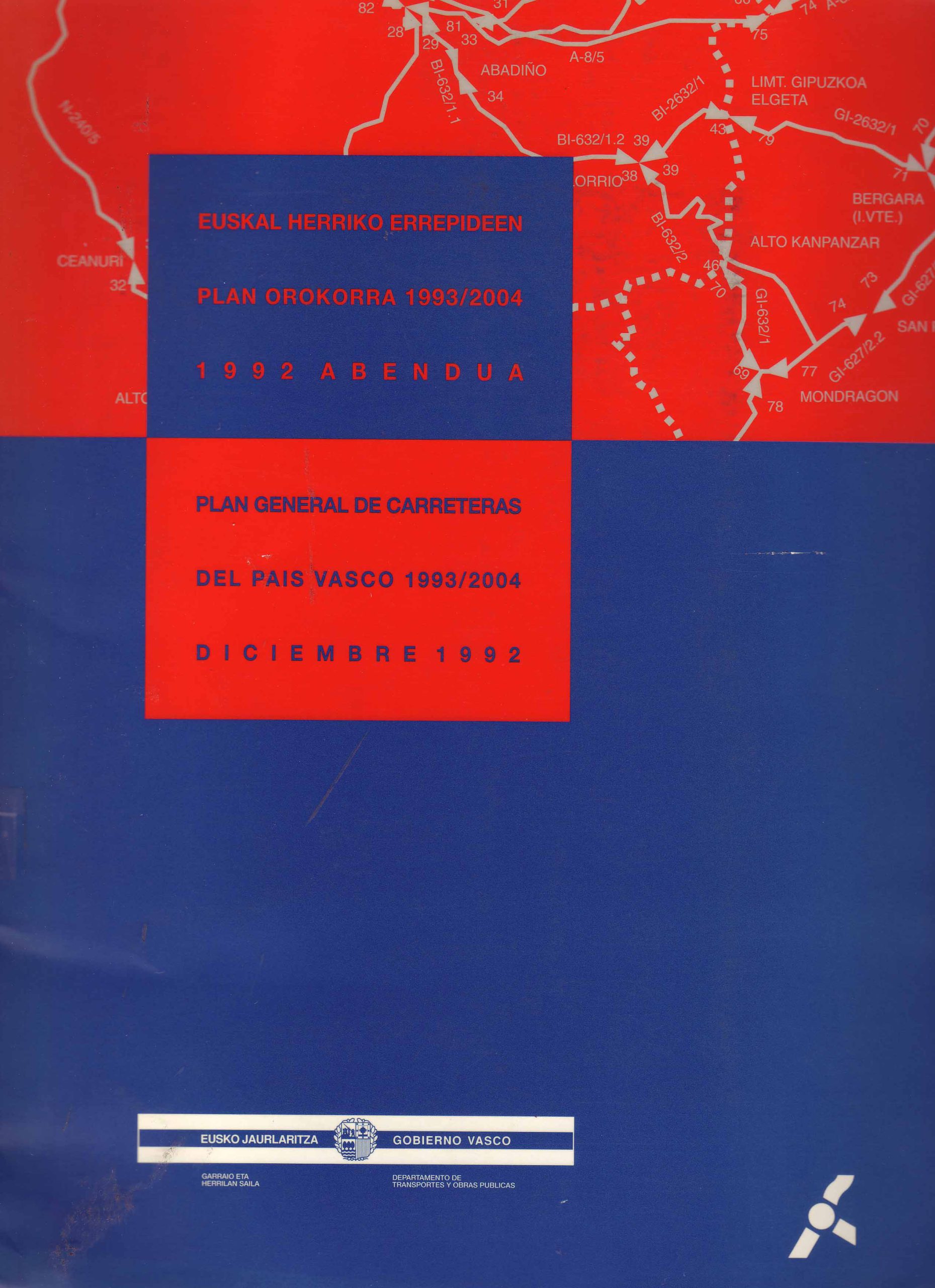 PLAN GENERAL DE CARRETERAS DEL PAIS VASCO 1993/2004