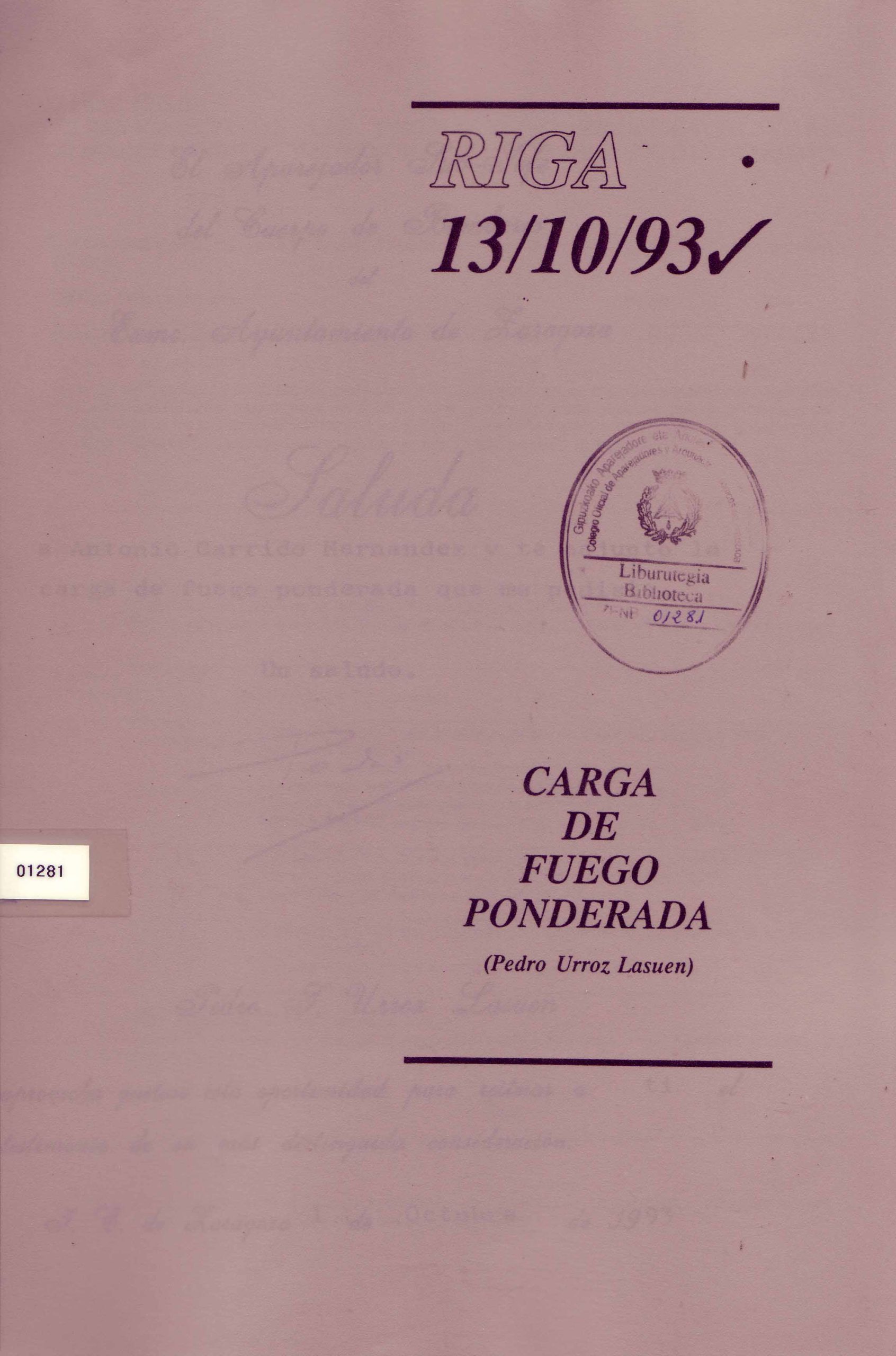 CARGA DE FUEGO PONDERADA
