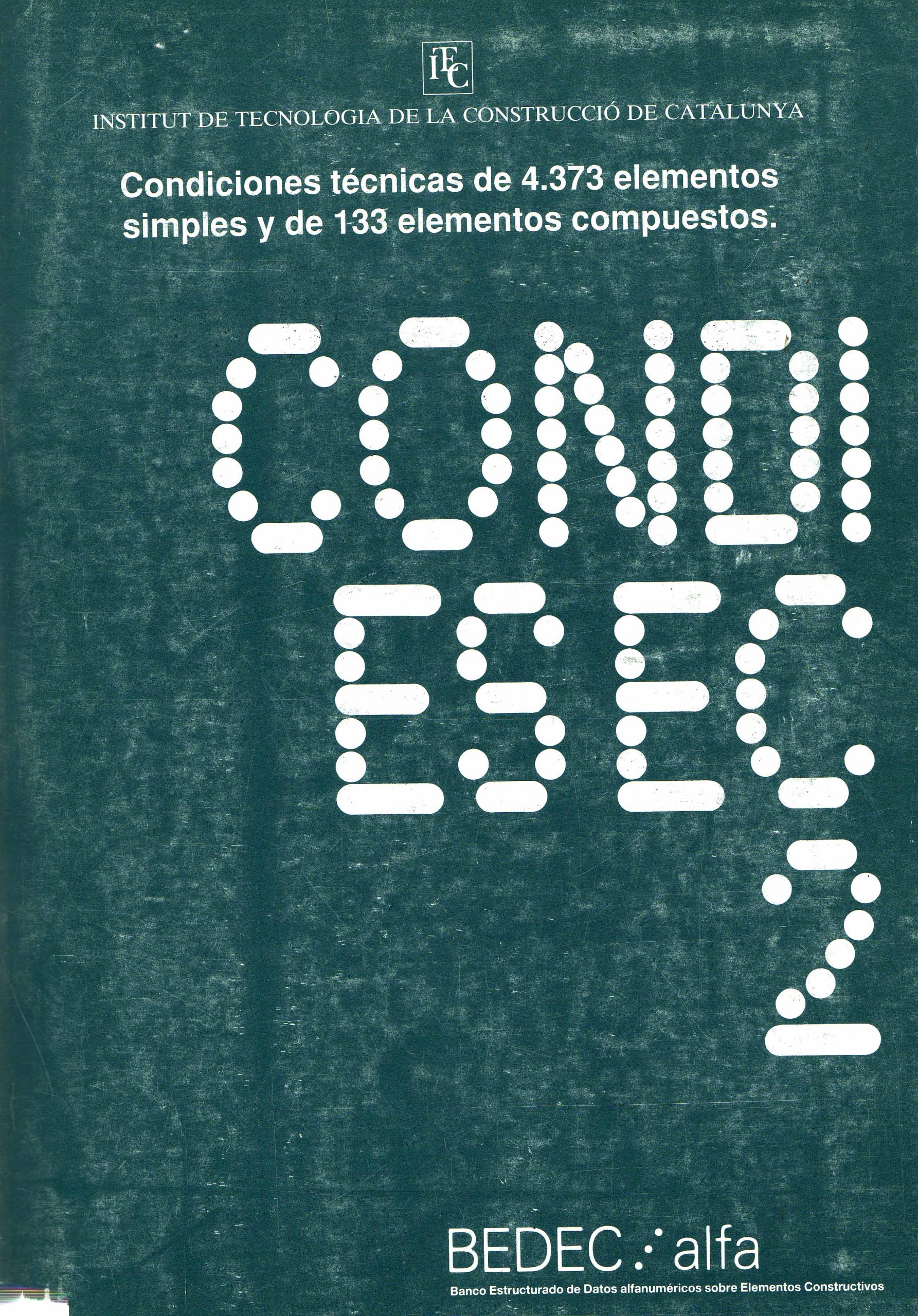 CONDICIONES TÉCNICAS DE 4.373 ELEMENTOS SIMPLES Y DE 133 ELEMENTOS COMPUESTOS 2