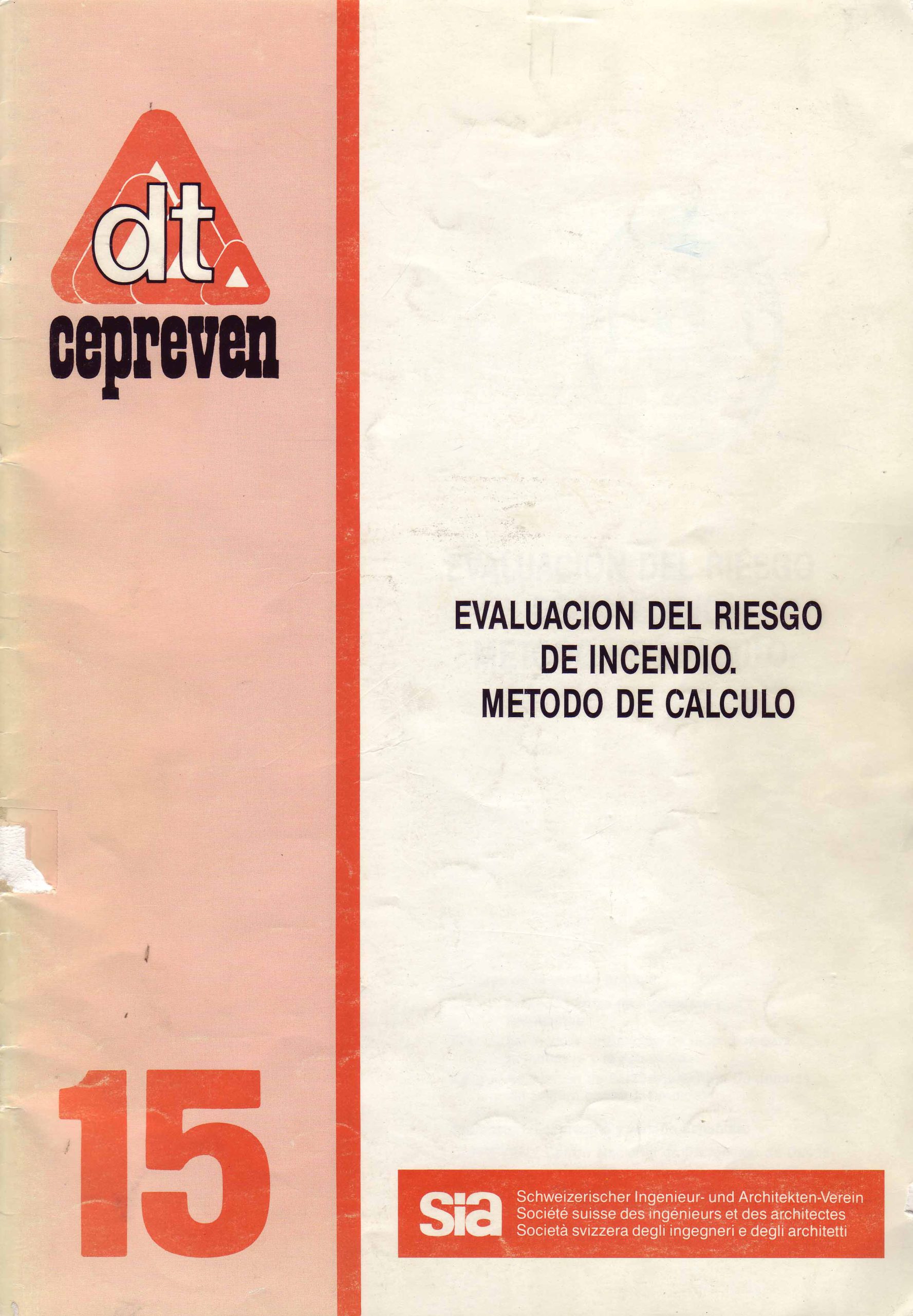 EVALUACION DE RIESGO DE INCENDIO. METODO DE CALCULO
