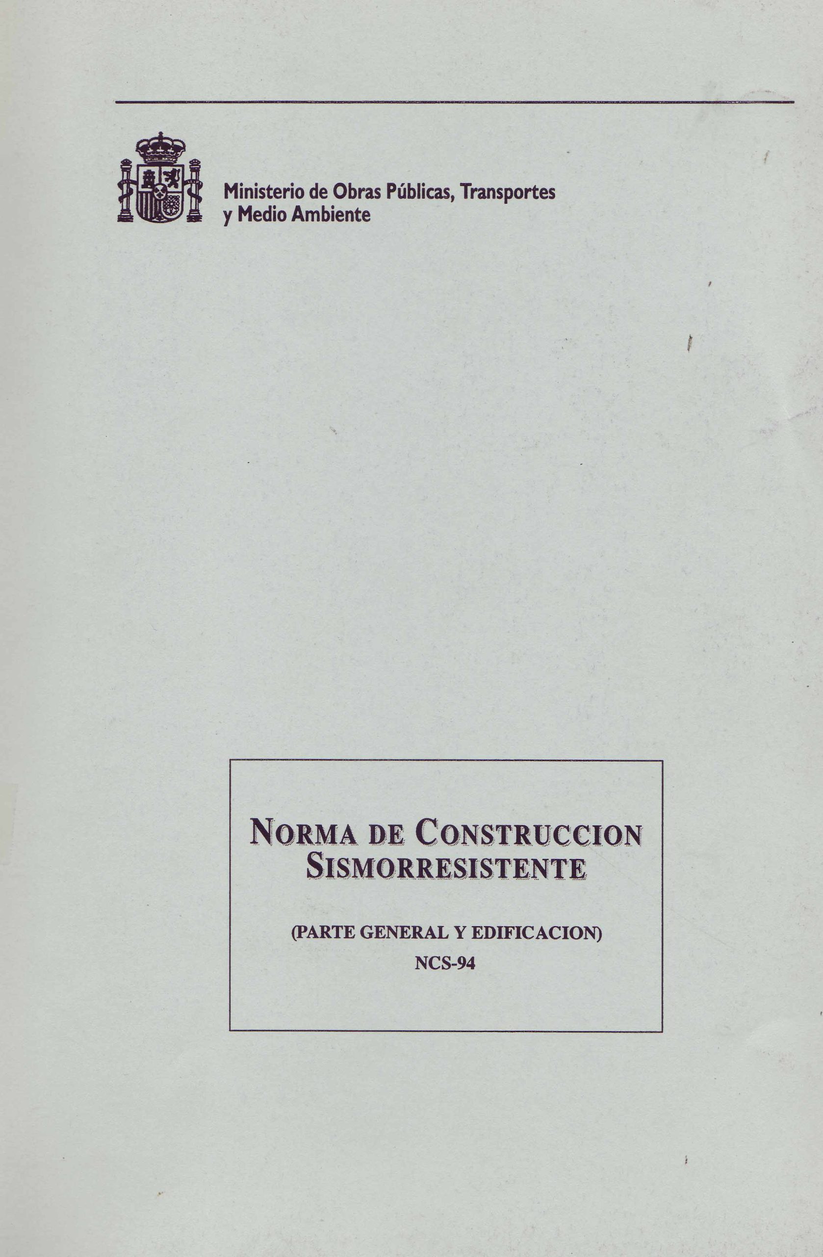 NORMA DE CONSTRUCCION SISMORRESISTENTE NCS-94