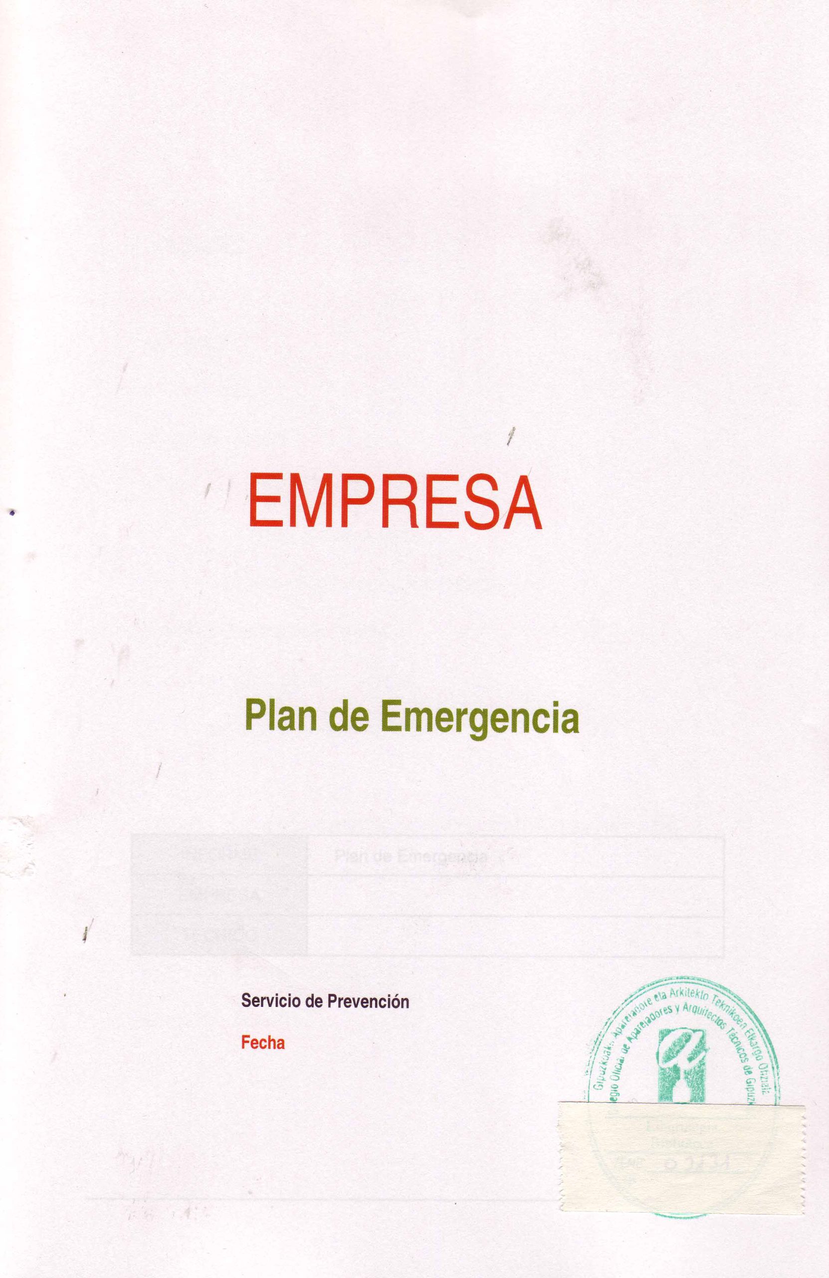 PLAN DE EMERGENCIA