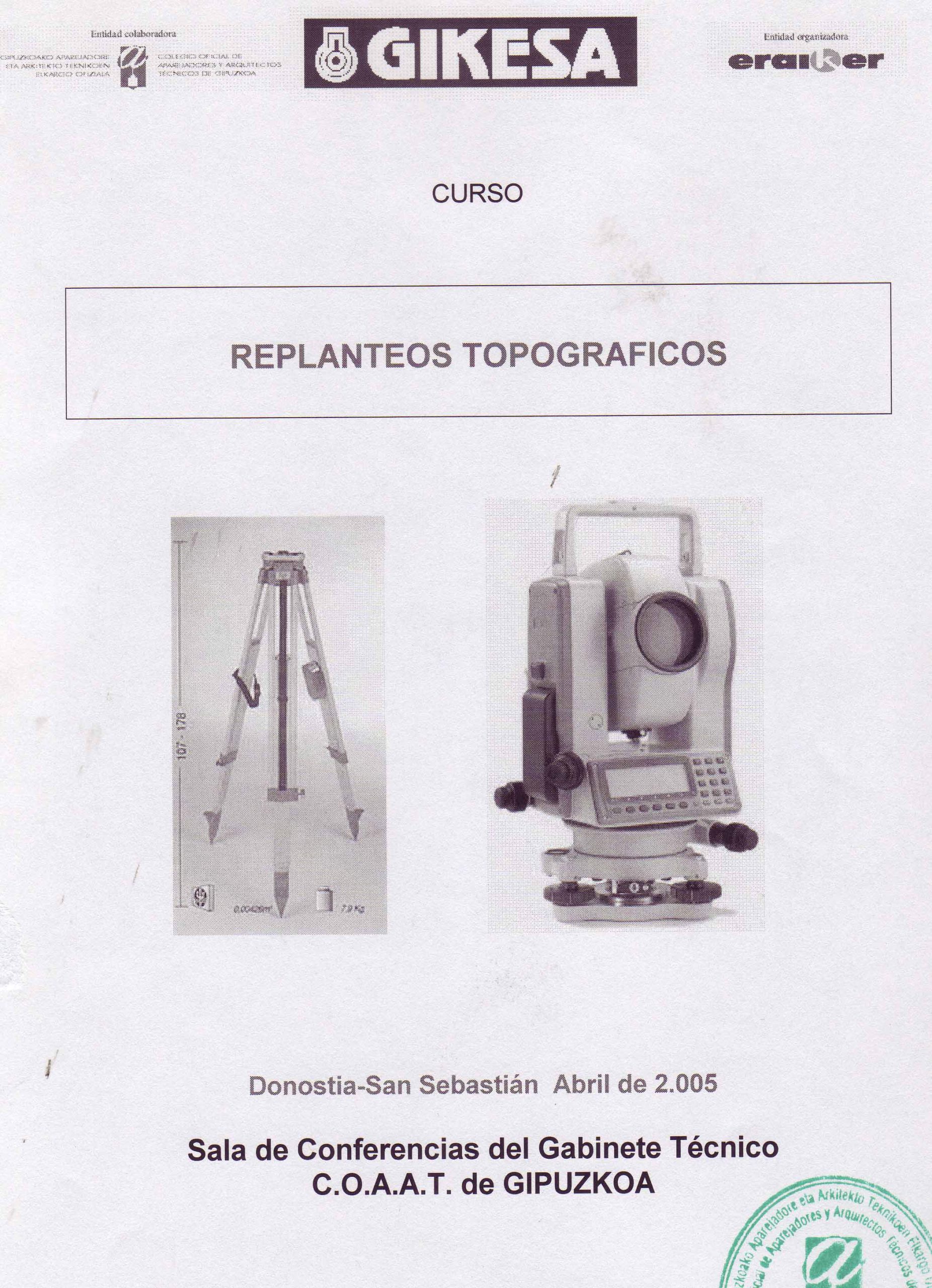 CURSO REPLANTEOS TOPOGRÁFICOS