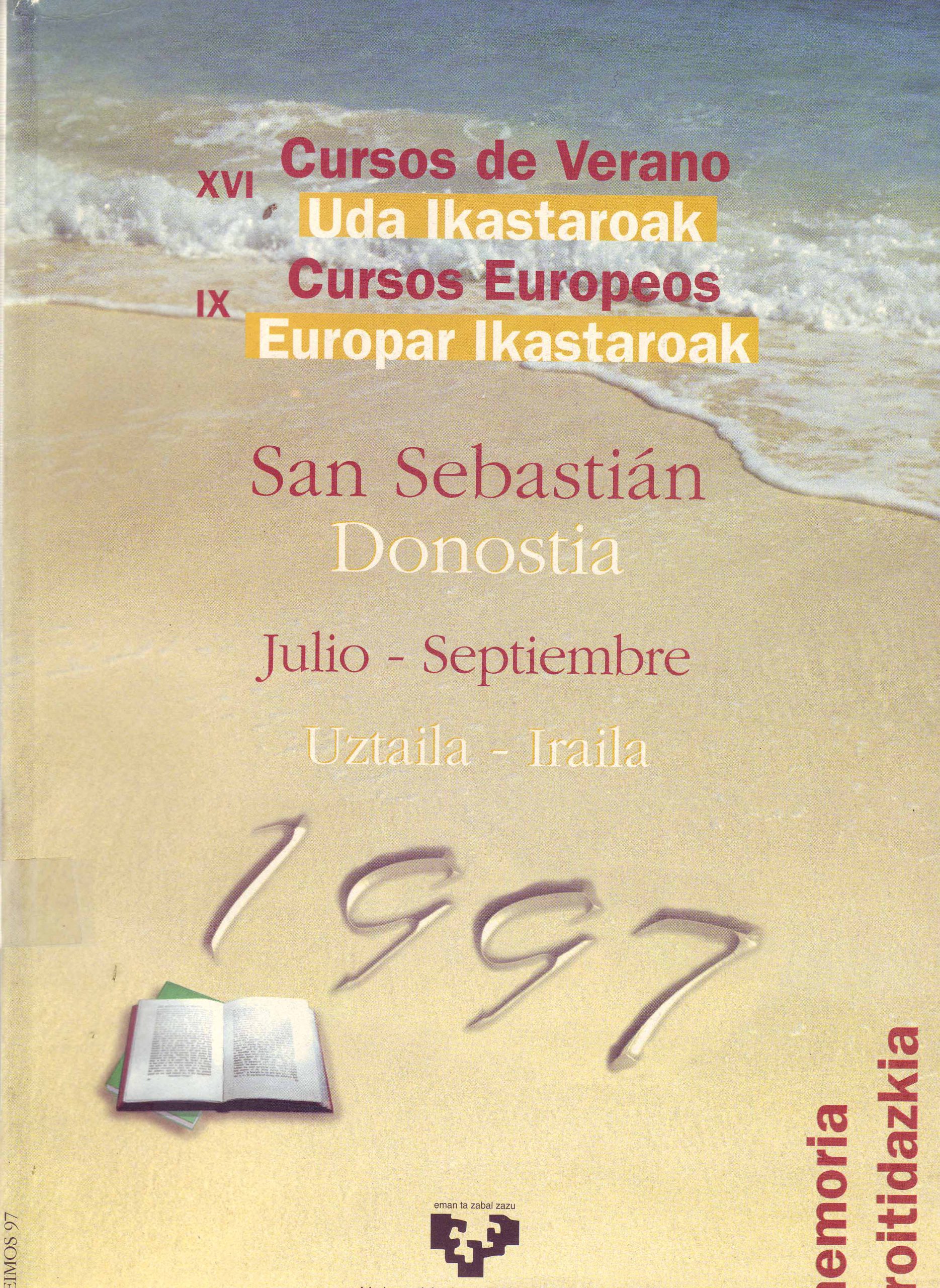 CURSOS DE VERANO Y CURSOS EUROPEOS – SAN SEBASTIAN 1997