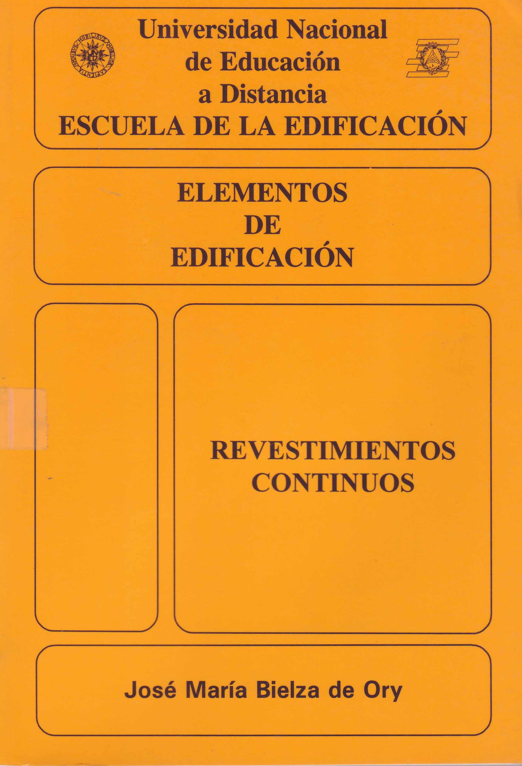 ELEMENTOS DE EDIFICACION. REVESTIMENTOS CONTINUOS