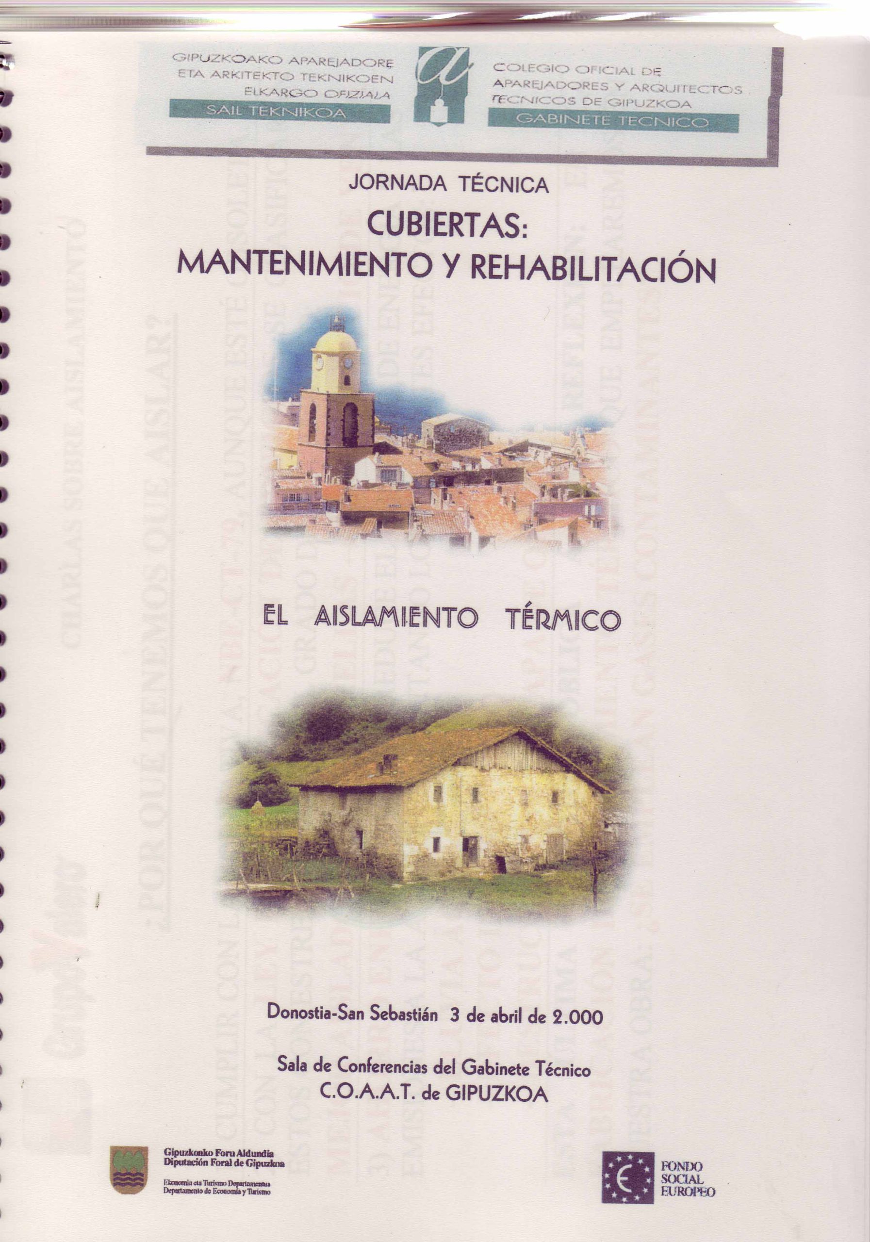 JORNADA TECNICA CUBIERTAS: MANTENIMIENTO Y REHABILITACION