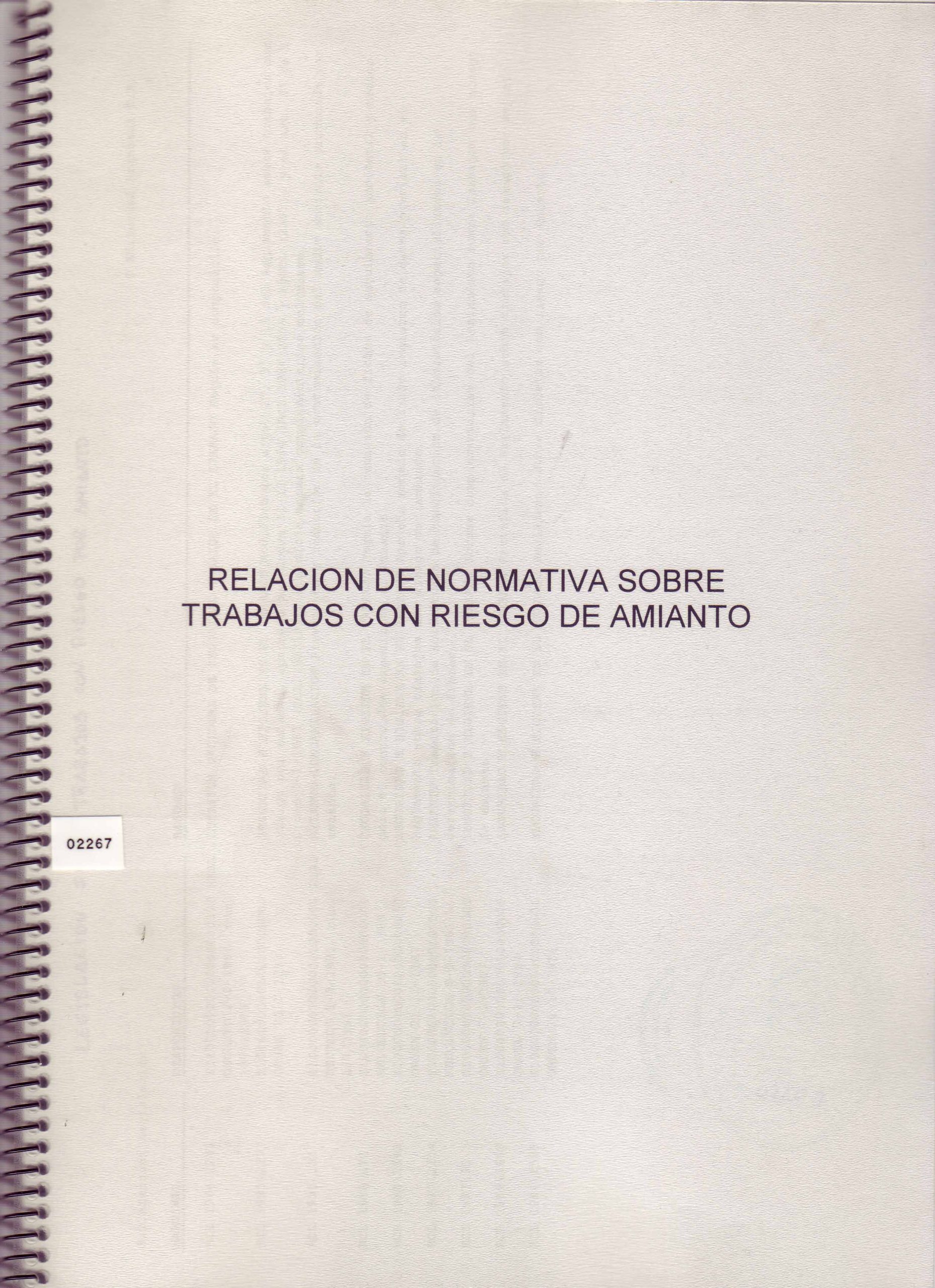 RELACION DE NORMATIVA SOBRE TRABAJOS CON RIESGO DE AMIANTO