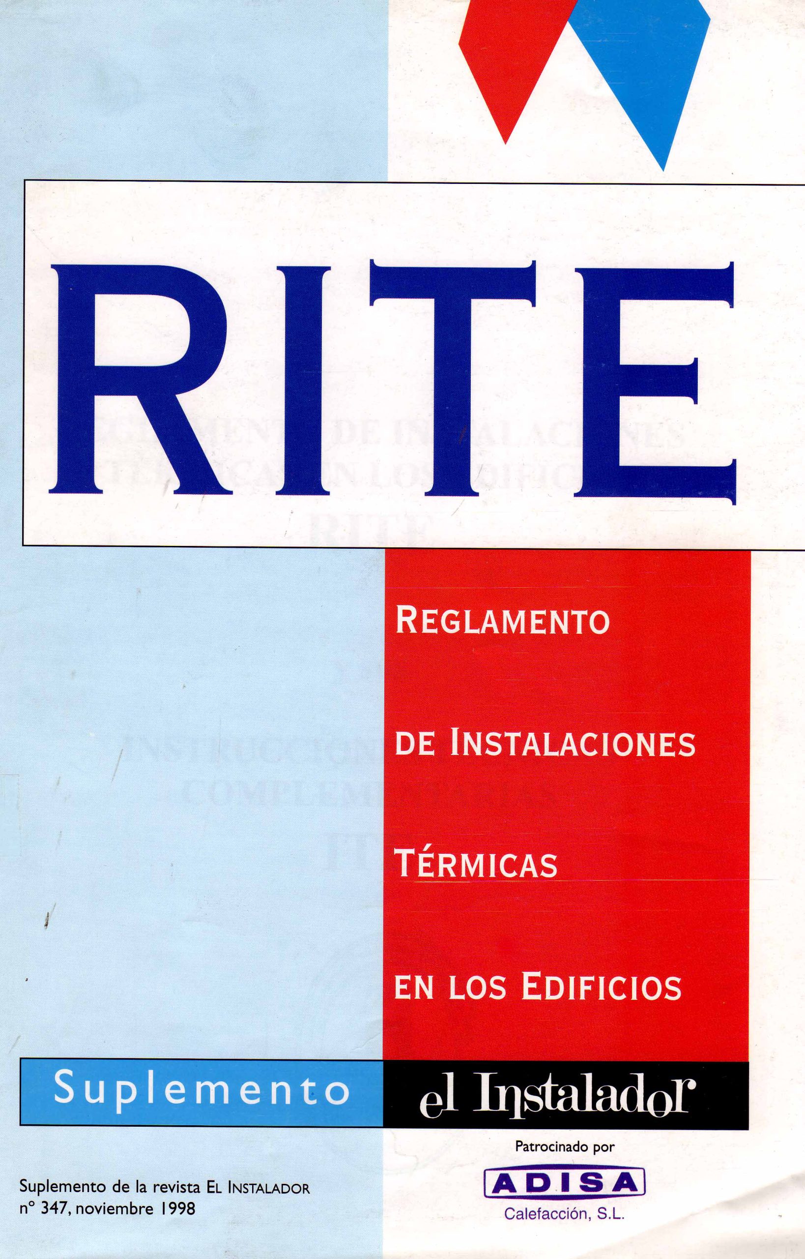 REGLAMENTO DE INSTALACIONES TERMICAS EN LA EDIFICIOS