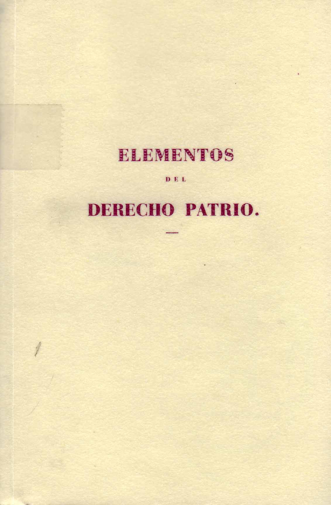 ELEMENTOS DEL DERECHO PATRIO
