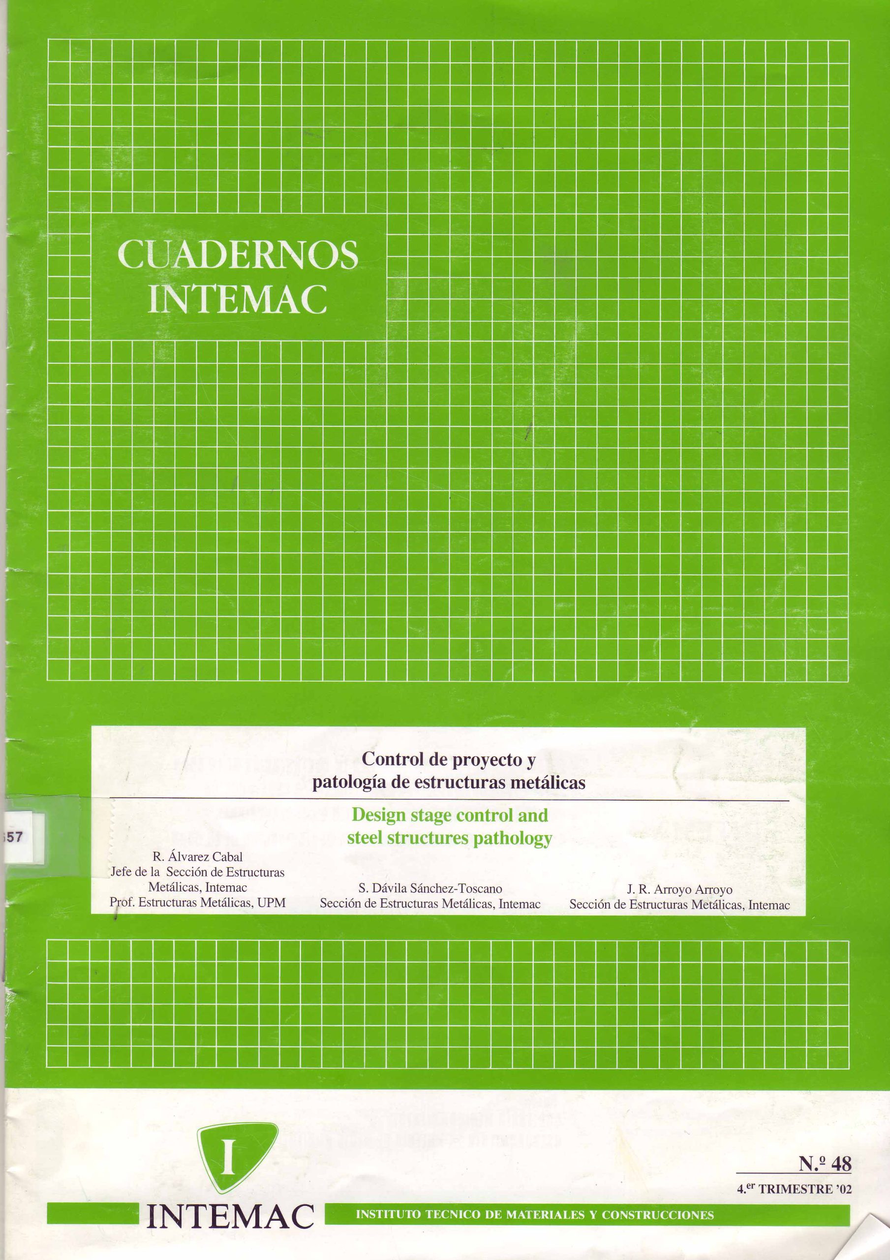 CONTROL DE PROYECTO Y PATOLOGIA DE ESTRUCTURAS METALICAS